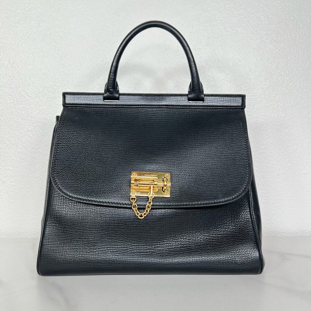 Dolce & Gabbana XL Black Leather Handbag